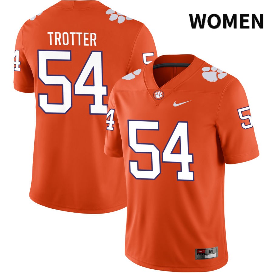 Women's Clemson Tigers Jeremiah Trotter #54 College Orange NIL 2022 NCAA Authentic Jersey For Fans CDN01N3G